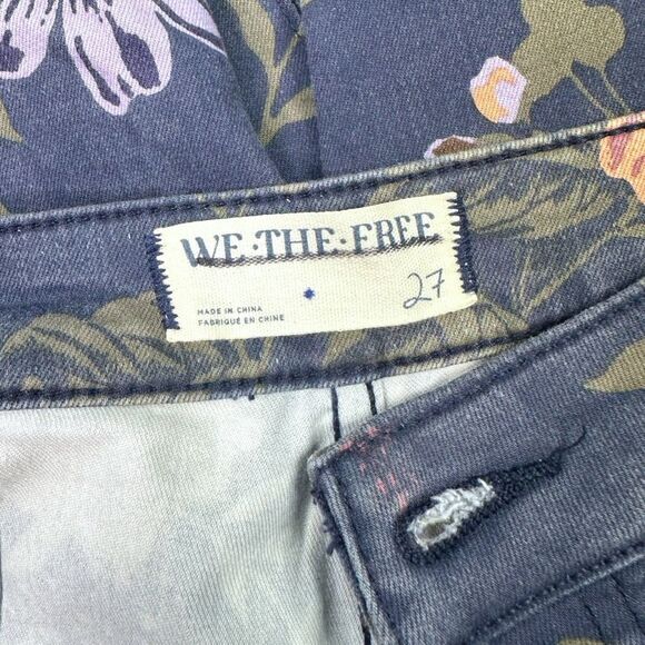We The Free x Free People Youthquake Navy Floral Cropped Flare Jeans - Size 27 - Picture 9 of 9